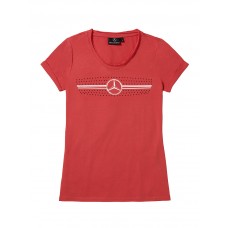 Женская футболка Mercedes Women's T-shirt, The radiator grille motif, Red (S)