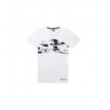 Мужская футболка Mercedes Men's T-Shirt, MAMGP Graphic, Lewis Hamilton Helmet, White (XXL)