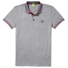 Мужская футболка поло Mercedes-Benz Men's Polo Shirt, Boss Green, Grey (L)