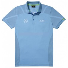 Мужская футболка поло Mercedes-Benz Men's Polo Shirt, Boss Green, Turquoise (L)